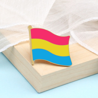 Vlajka pansexuality - připínací odznak, kovový